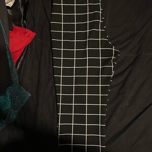 SHEIN Black and White Checkered Pants